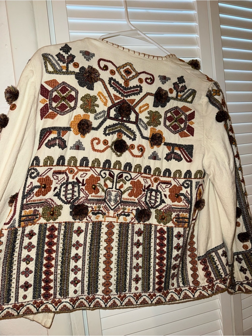 ZARA Embroidered Boho Women's Jacket - Cream size S - Picture 6 of 6